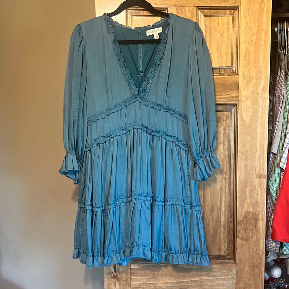 Blue ruffle dress